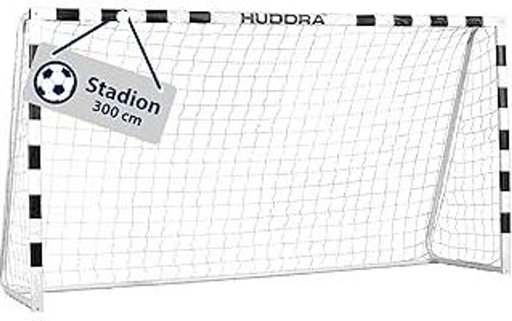 HUDORA Fußballtor Stadion - Standfestes Fußballtor für Kinder & Erwachsene - wetterfestes Fußballtor mit engmaschigem Netz für Zuhause - Hochw...