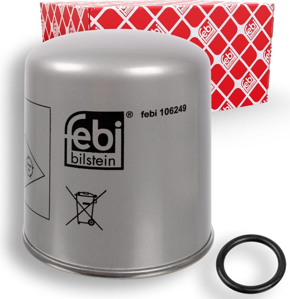 FEBI BILSTEIN Lufttrocknerpatrone Druckluftanlage 106249 passend für MERCEDES-BENZ ACTROS MP2 / MP3 164mm 111mm 136mm