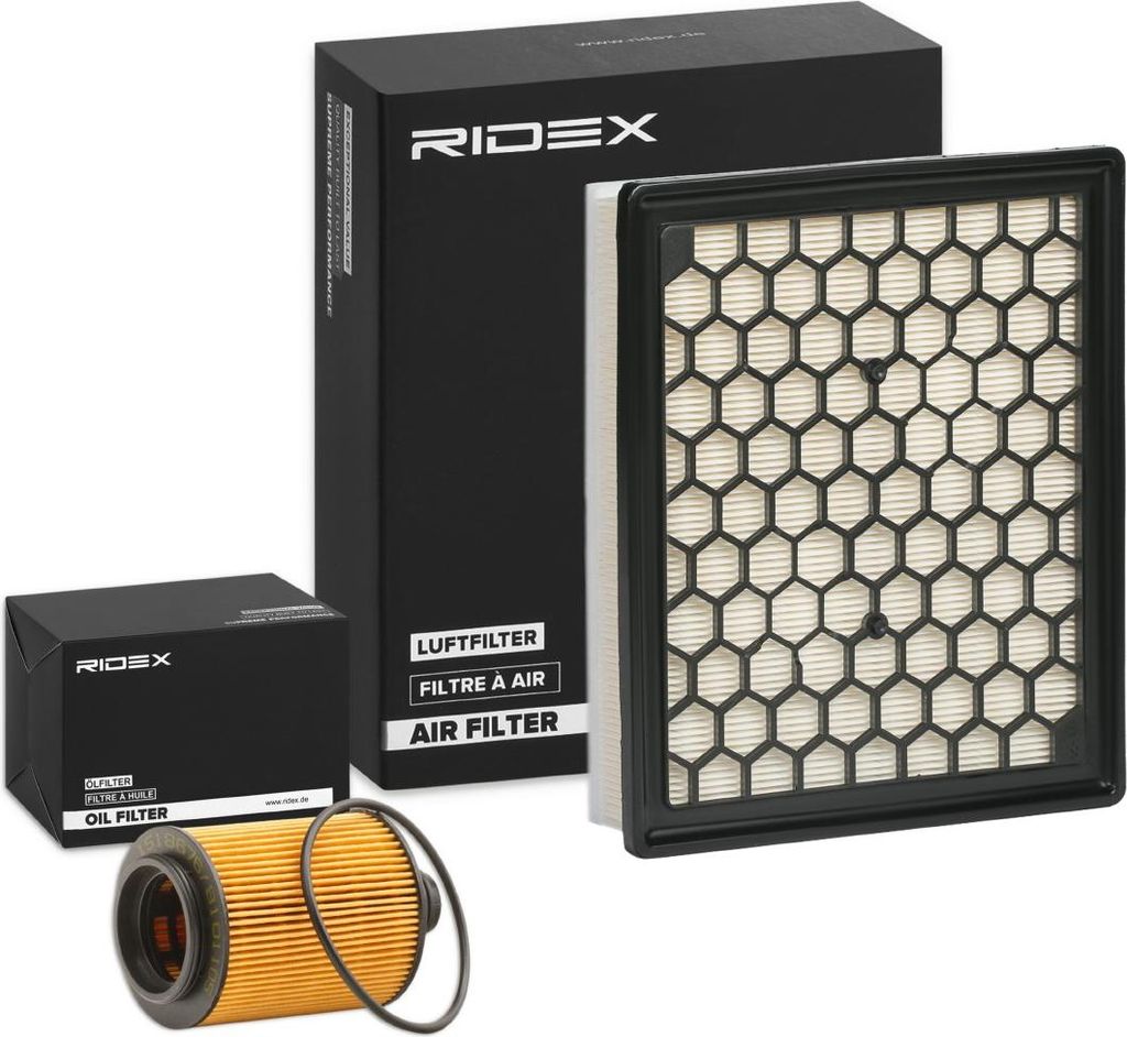 RIDEX Filterset Inspektionspaket Filtersatz für VW Golf VII Schrägheck (5G1, BQ1, BE1, BE2) Fox Schrägheck (5Z1, 5Z3, 5Z4) für OPEL Corsa D Sch...