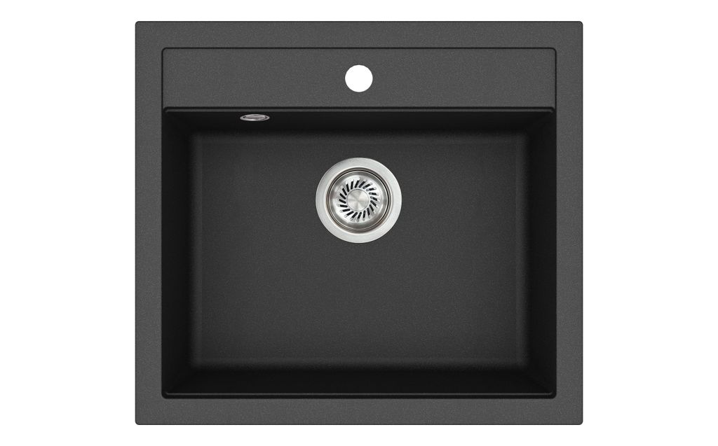 Helika® Granitspüle QUADRO 56 x 51 cm in Schwarz inkl.  Produktbild 