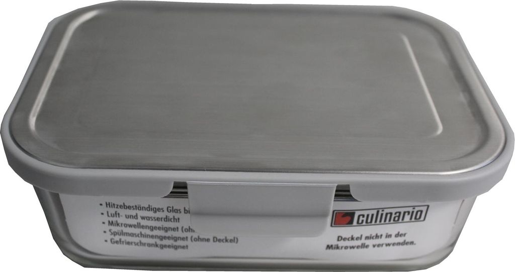 Frischhaltedose Grau 1,5 Liter Glas mit Kunststoffdeckel Produktbild 