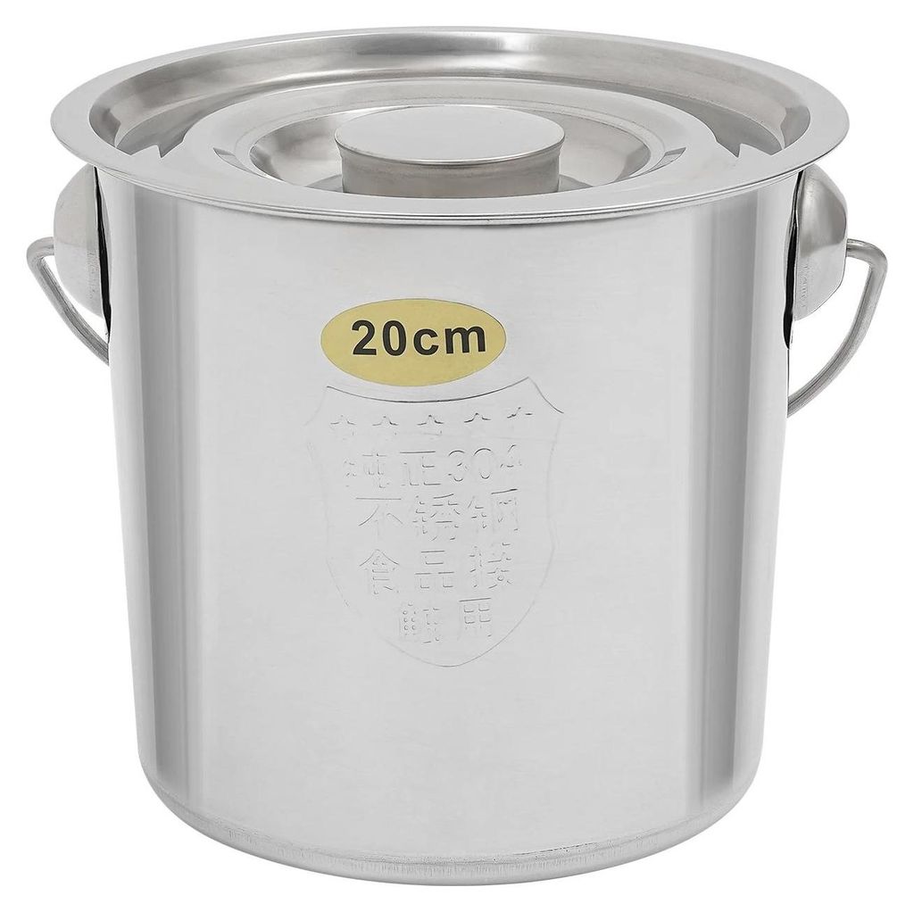 Eimer aus Edelstahl - Lebensmittelaufbewahrung 6 Liter mit Deckel - Lebensmittelecht - Gefriergeeignet - Materialstärke 1 mm