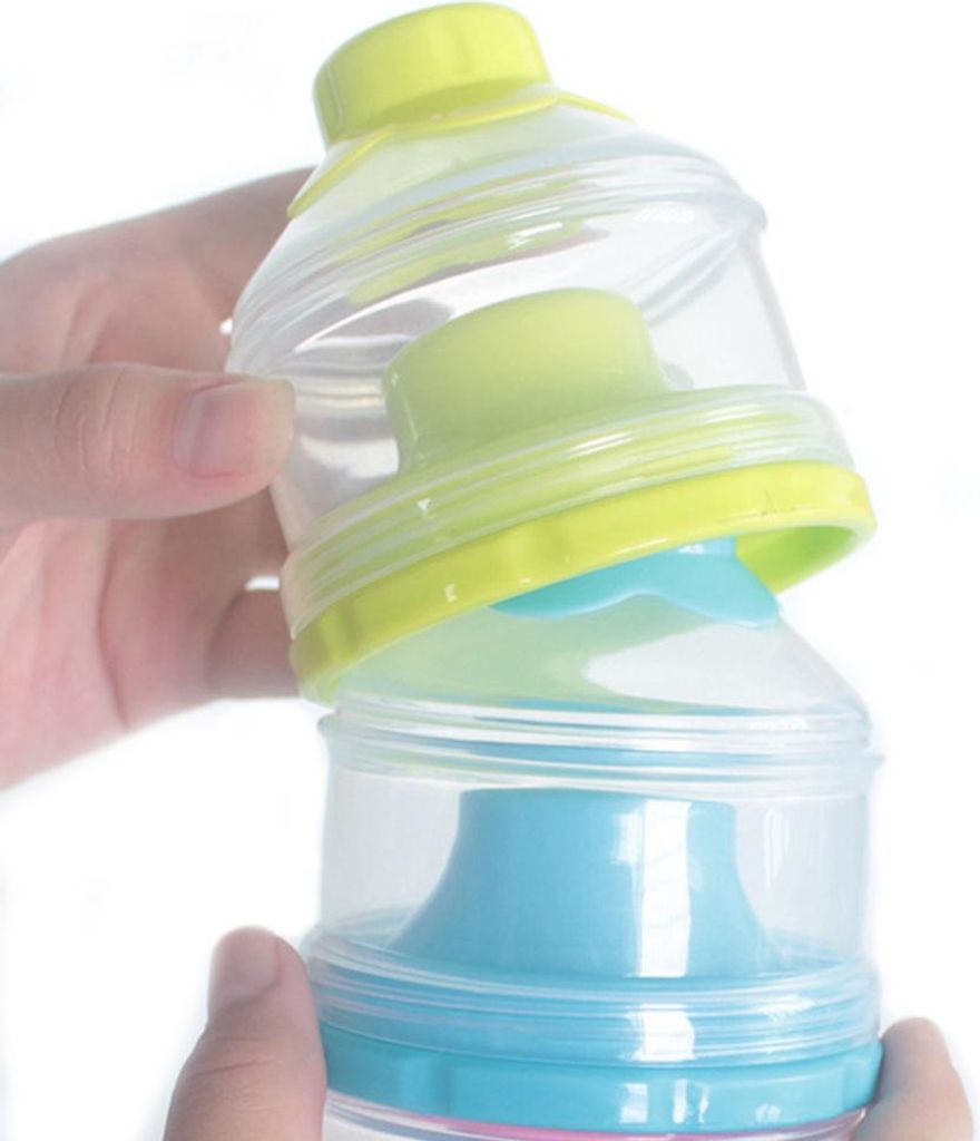 Babynahrungs-Milchpulverspender, 3 Fächer, Lebensmittelbehälter für Neugeborene, stapelbar, tragbar, Säuglingsbox