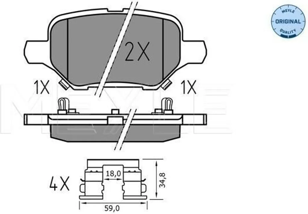 Plaquettes de frein arrière MEYLE compatible Mokka X et Trax - OE 42539412