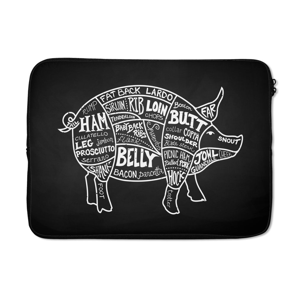 MuchoWow Laptop Hülle 14 ZollSchwein - Fleischer - Fleisch Laptoptasche - Laptoptasche - Stoßsicher - Schutzhaube