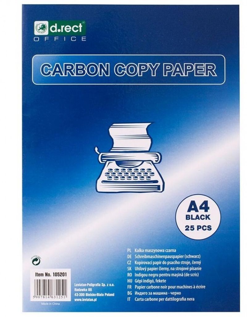 D.RECT Kohlepapier für Schreibmaschine, DIN A4, Produktbild
