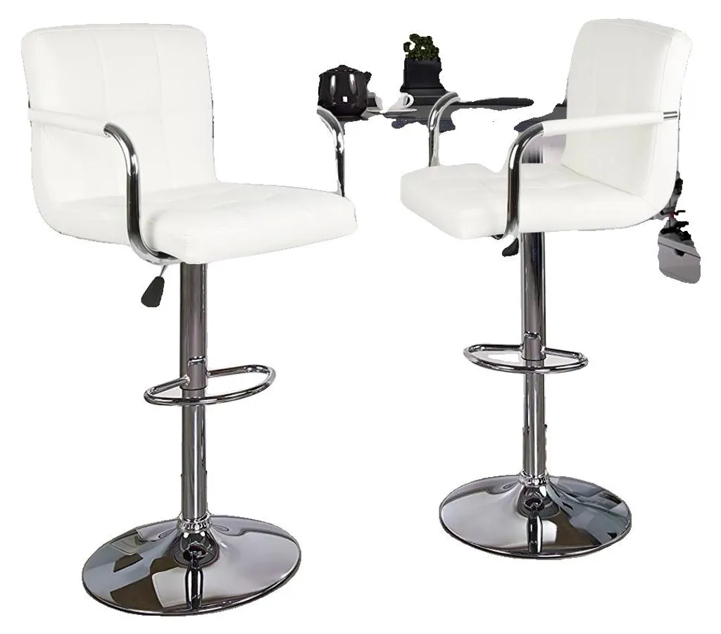 Tabouret de bar blanc ergonomique pour corriger l'assise et gagner de l'espace