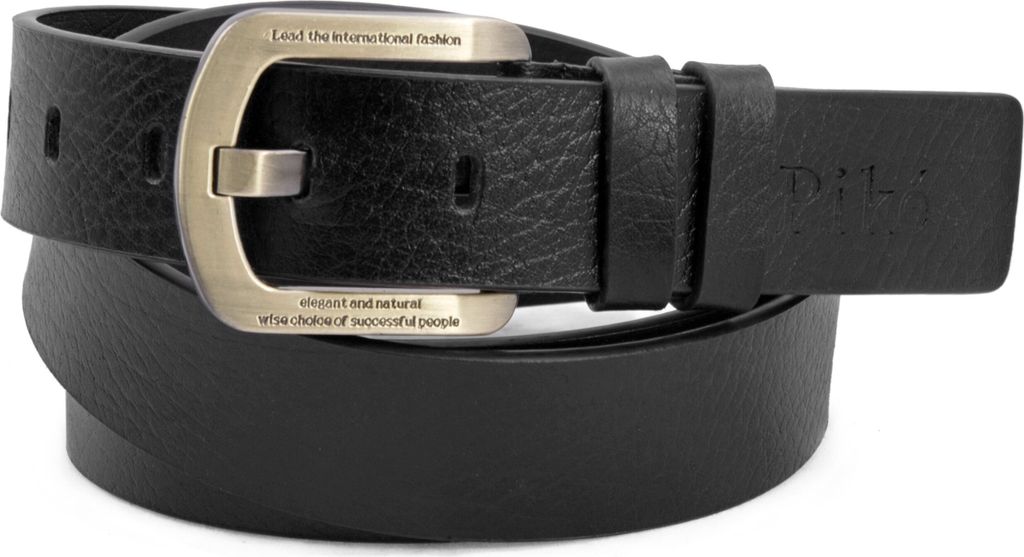 piké Gürtel mit Messingschließe Herren A0189-3 schwarz 95 cm