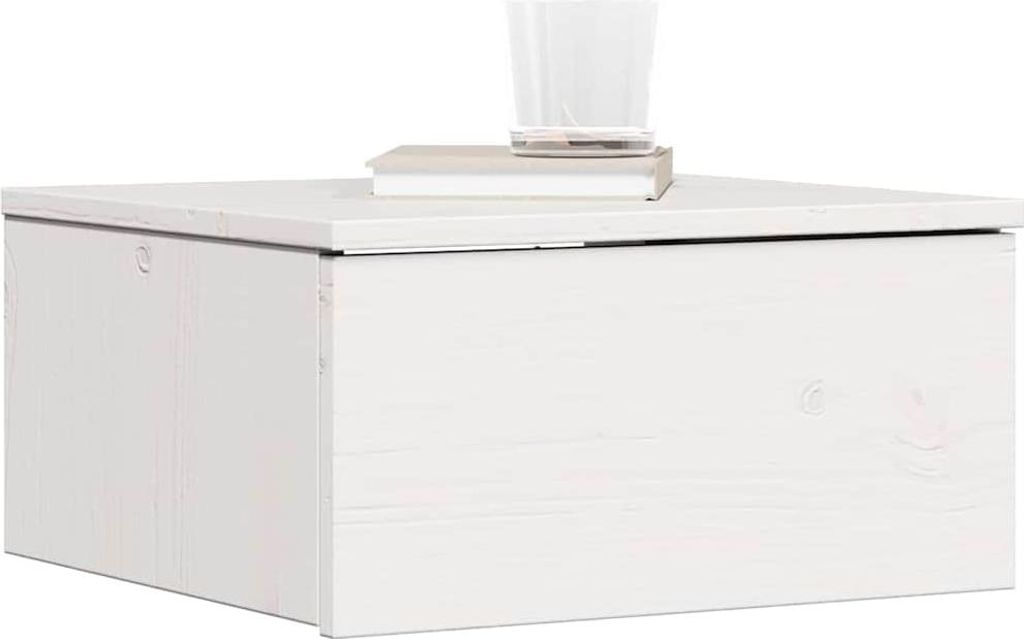 vidaXL Nachttisch 2 pcs Weiß 37 x 35 x 18,5 cm Massivholz Produktbild 
