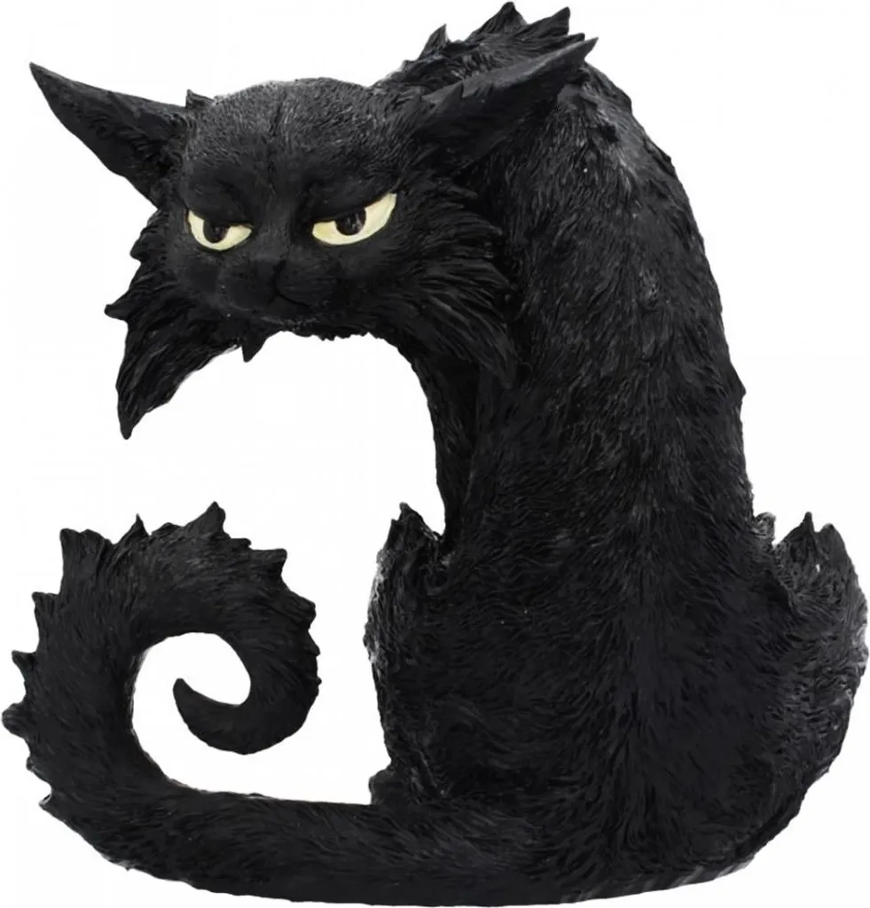 Figurine Chat Noir d'Halloween 25,5cm - Objet Déco Sorcellerie et Gothique