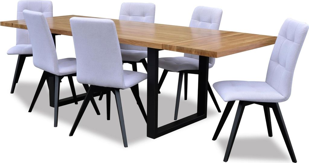 Komplett Set Esstisch + 6 Stühle Esszimmer Set Ess Gruppe Holz Tisch Tische 7tlg