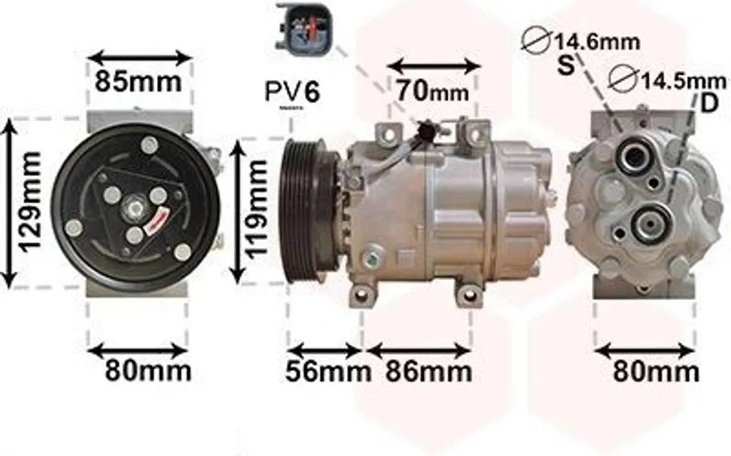 Compresseur de Climatisation VAN WEZEL 1800K378 pour FORD et VOLVO