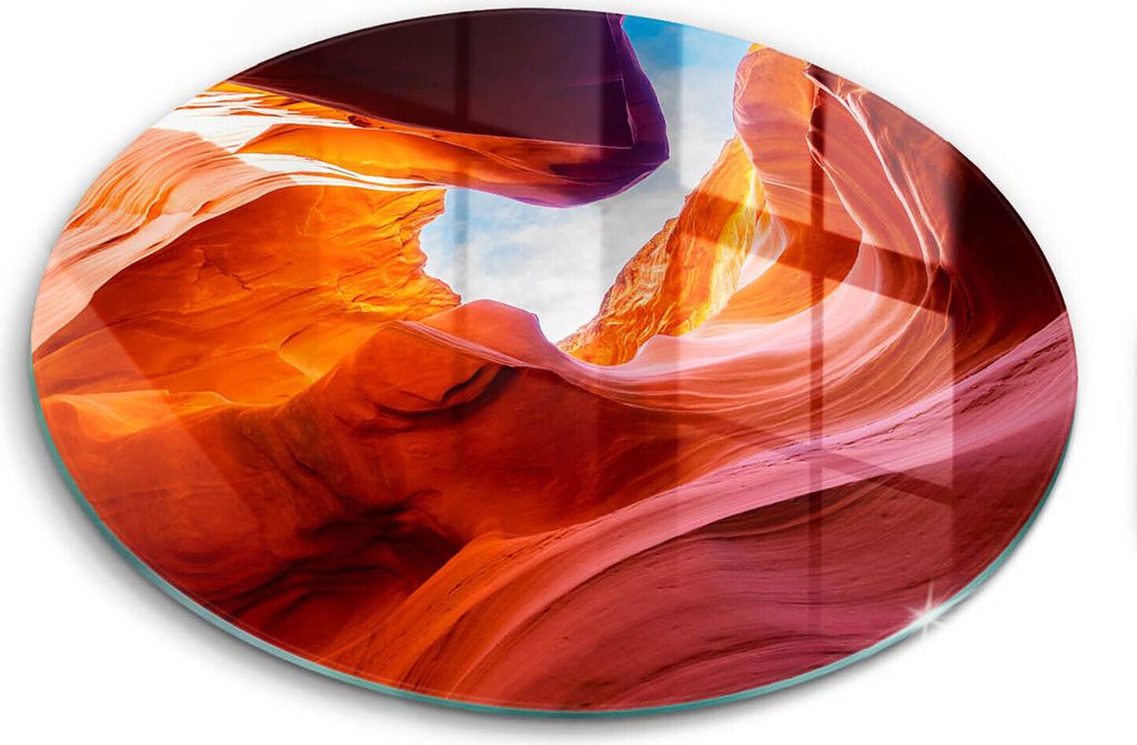 Glasschneideplatte - Herdabdeckplatte - fi40 cm -Schneidebrett - Spritzschutz - Kanion rockt Landschaft