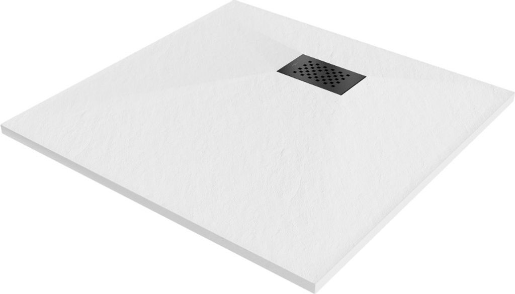 Mexen Hugo Duschwanne Quadratisch SMC 80 x 80 cm, Weiß, Abdeckung Schwarz - 42108080-B