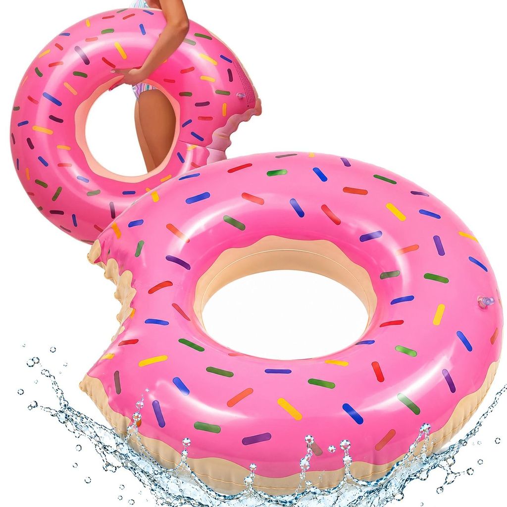 Koło do pływania dmuchane donut 120 cm XXL różowe materac Zdjęcie produktu 