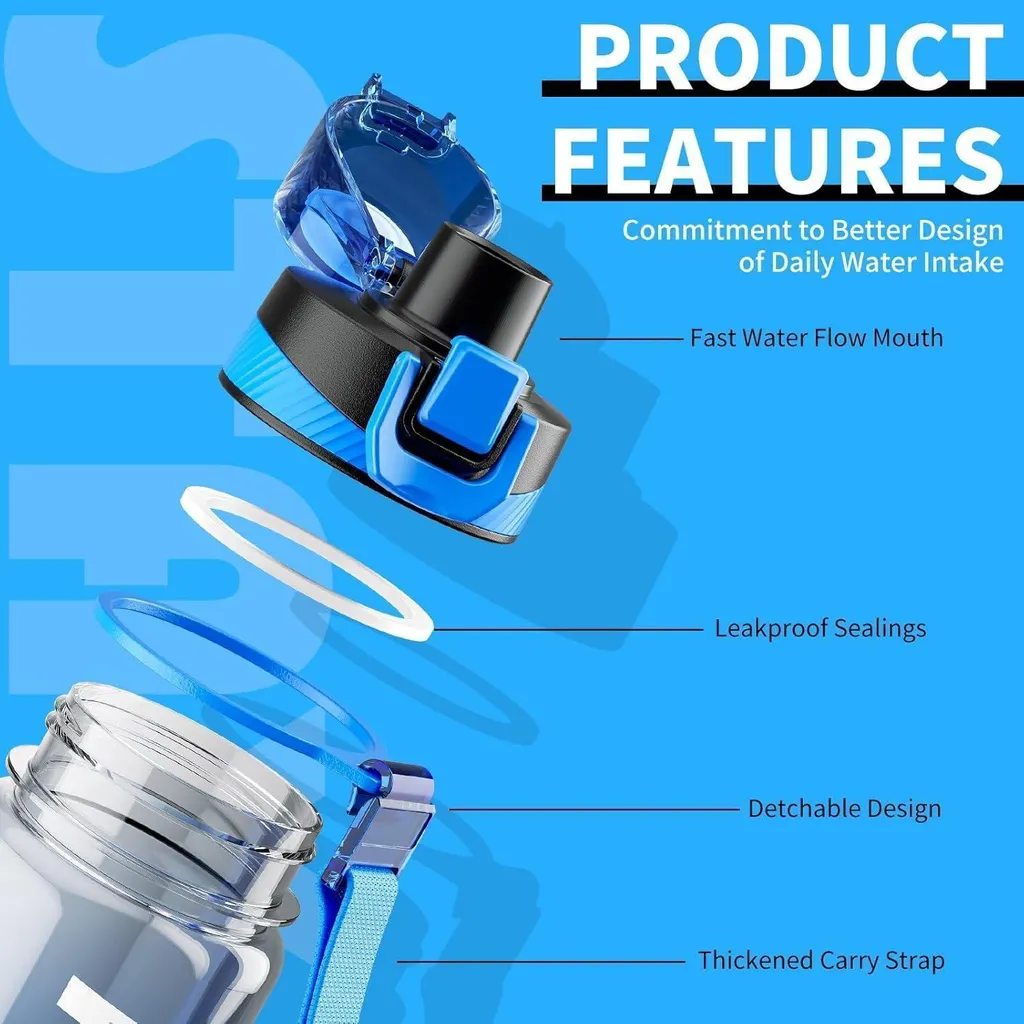 Majestic Sport Okosei - Borraccia trasparente da 750 ml, senza BPA, in Tritan, per bicicletta, attività all'aperto, fitness, leggera, resistente agli urti, riutilizzabile, colore grigio