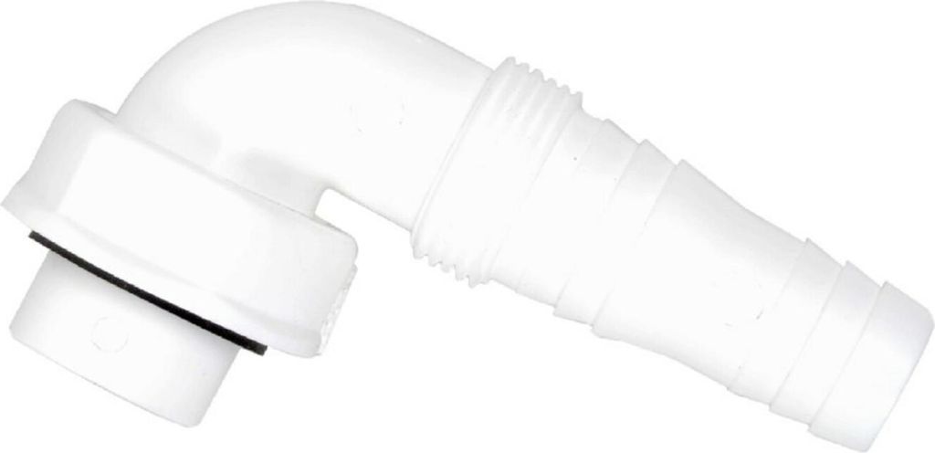 KIRCHHOFF KS Geräteanschluss 90° Weiß, 1"IG x 3/4"T, für Unter putz-Waschgeräte-Siphon