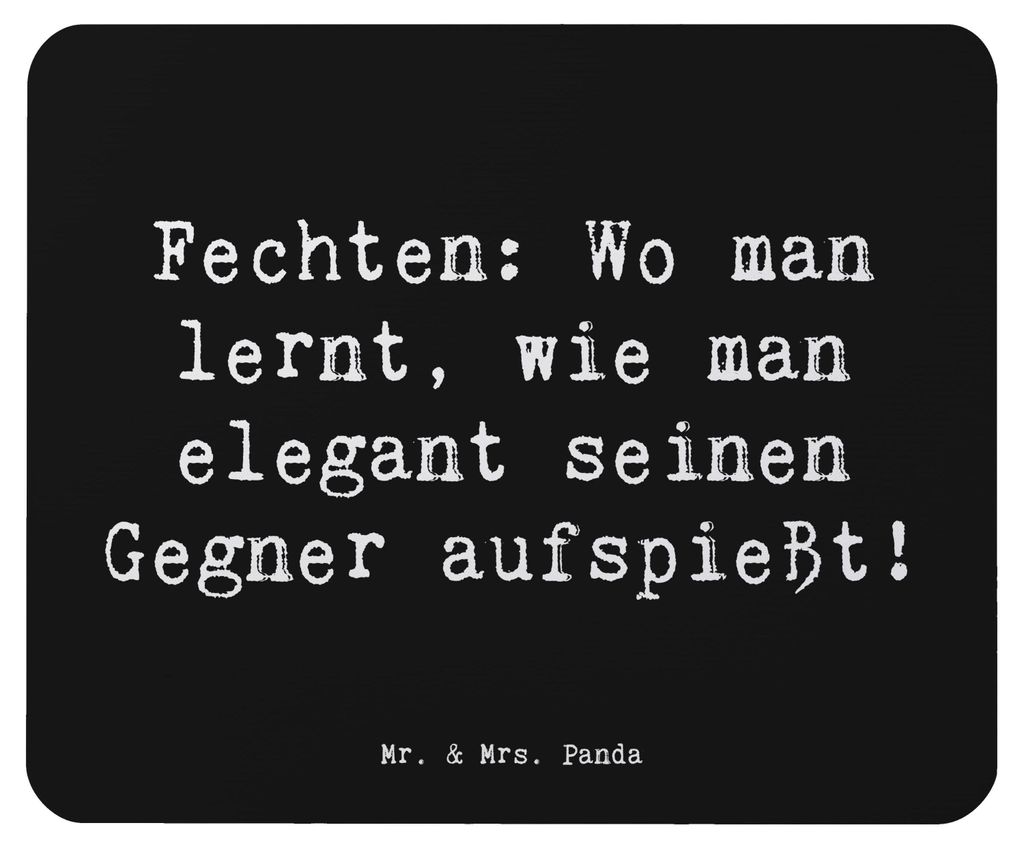 Mr. & Mrs. Panda Mousepad Spruch Fechten Eleganz - Schwarz - Geschenk, Sportler Geschenke, computer, Präzision, Fechtkunst, Mouse Pad, mauspad pc,...