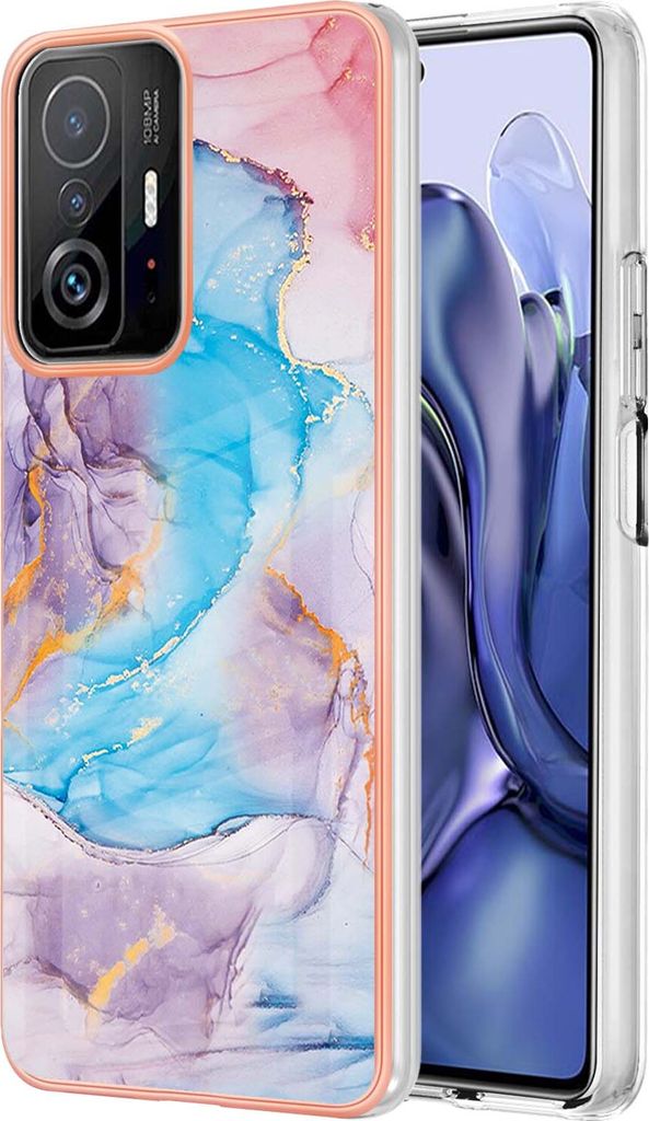 Xiaomi Mi 11T Pro Hülle, Muster Handyhülle Weich TPU Bumper Schutzhülle für Xiaomi Mi 11T / 11T Pro Blau