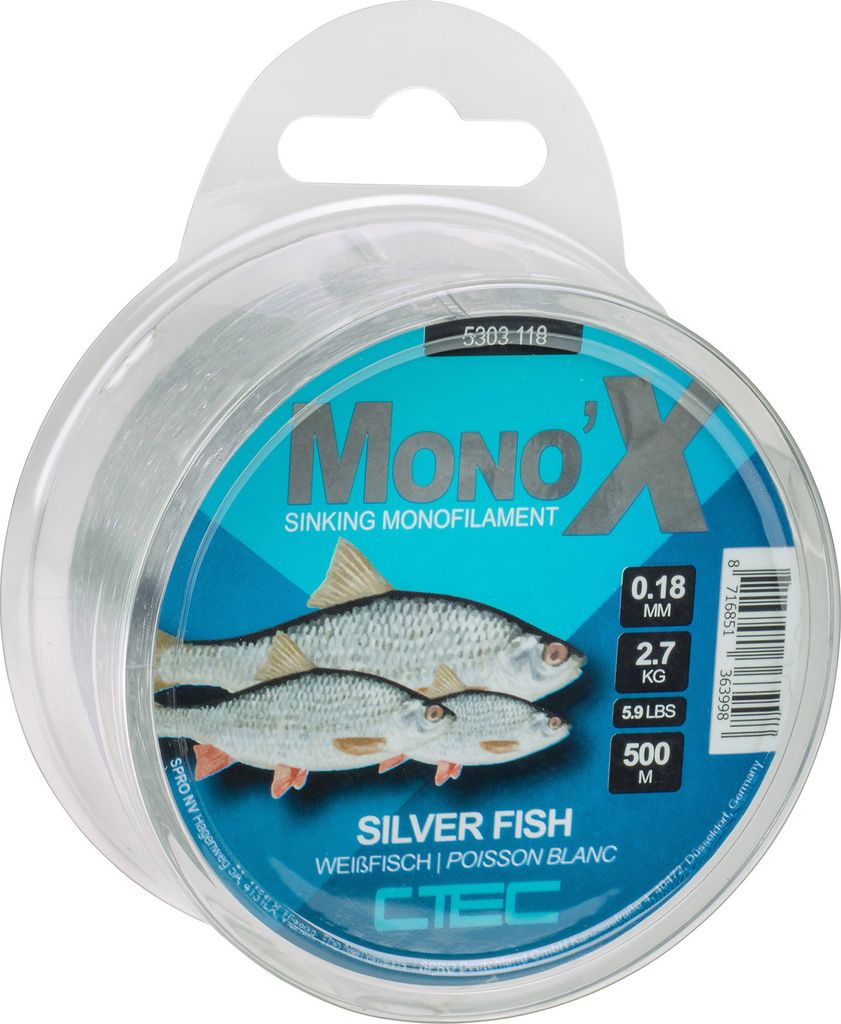 Spro C-TEC Mono X Silverfish 500m / monofile Schnur