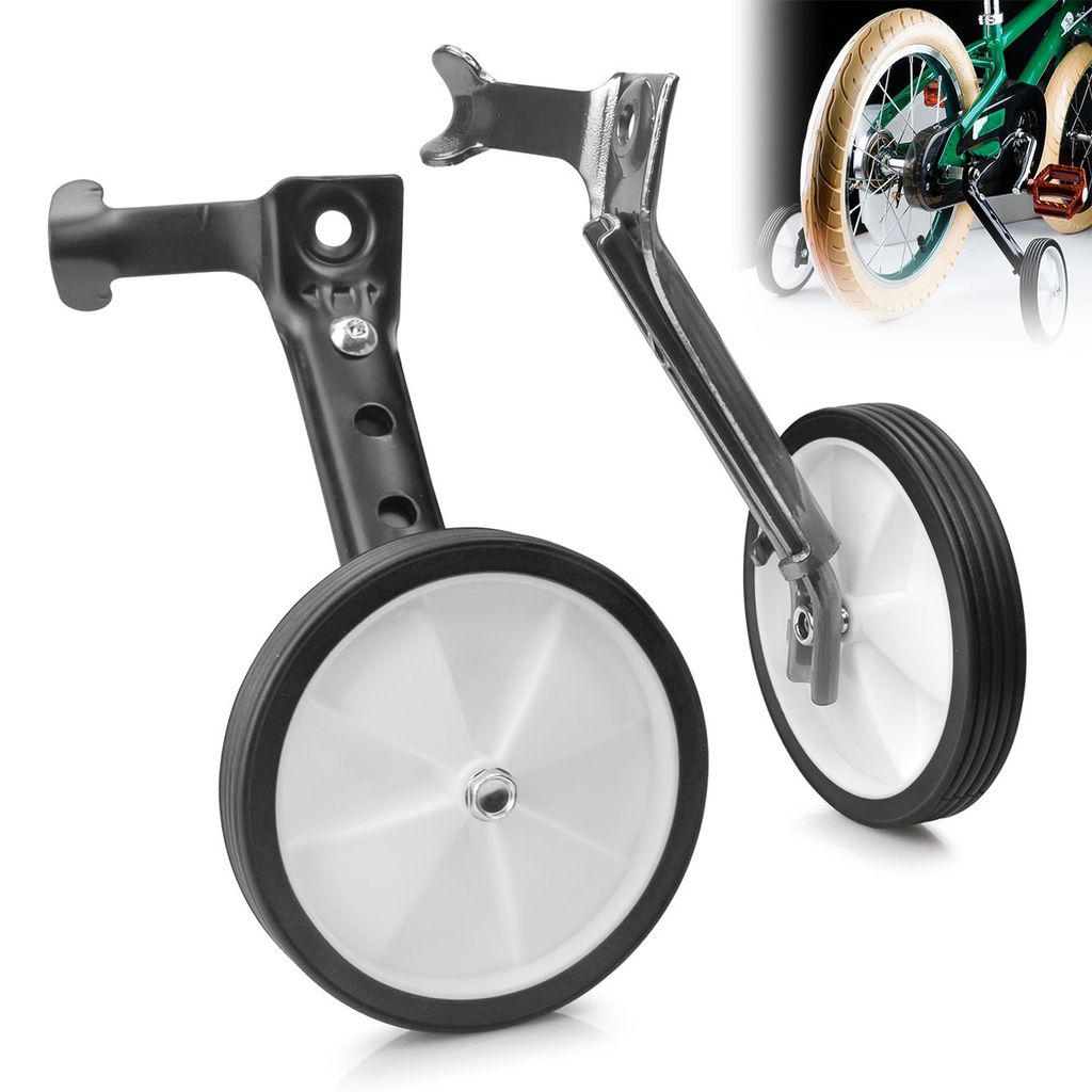 2xStützräder, Kinderfahrrad Stützräder, Kinderfahrrad Stabilisator, Universal Stützräder Für 16, 18, 20 22 Zoll Fahrräder, Schwarz