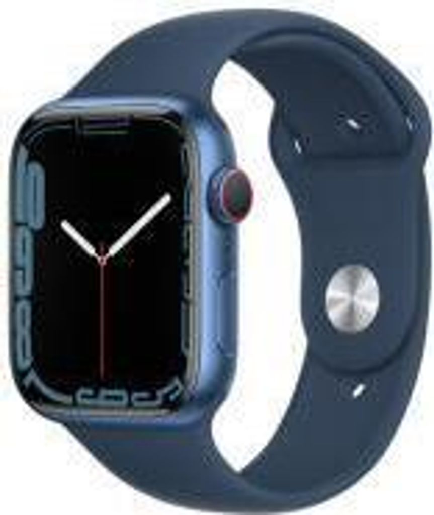 Apple Watch 7 GPS, 41mm Alu Blau, Sport Abbysblau Produktbild 
