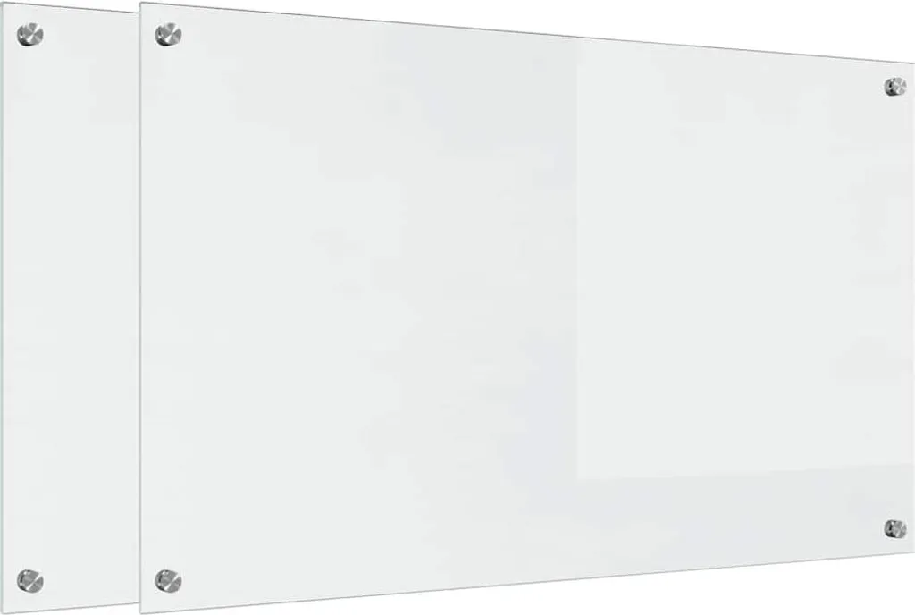 Alzatina Cucina 2 Pezzi Vetro Temperato 100x60 cm Trasparente Top