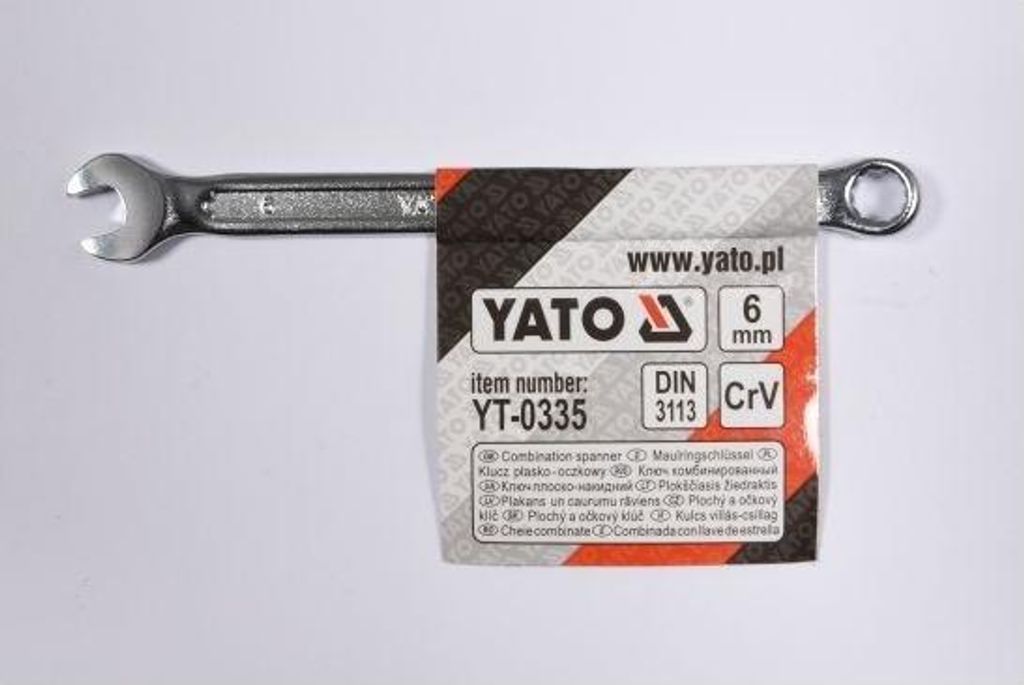Yato YT-0335, 6 mm, Chrom, Chrom-Vanadium-Stahl, Chrom, Satin, 15°