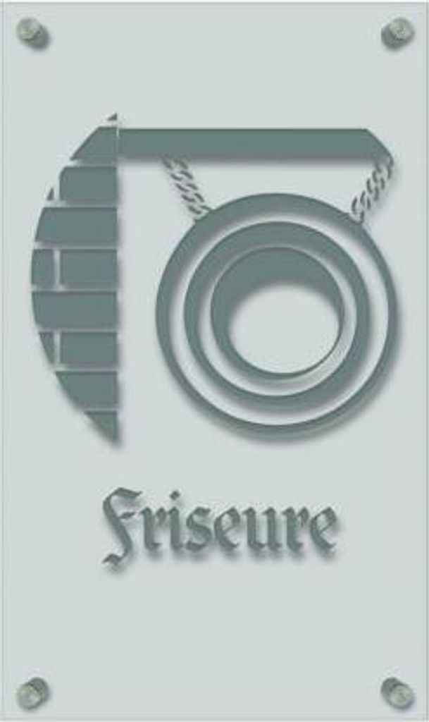 Zunftschild Handwerkerschild - Friseure - beschriftet auf edler Acryl-Kunststoff-Platte – 309449 Color - silber