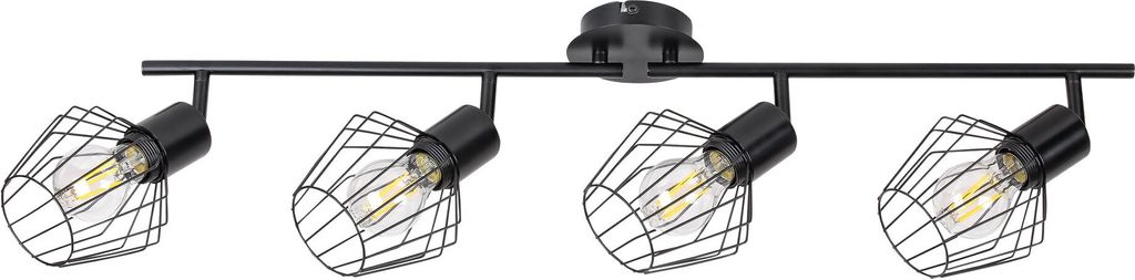 Rabalux 3537 Deckenstrahler 4 Spots Belano, E27, schwarz, Industriell, 75,5cm
