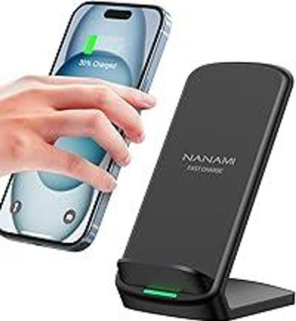 NANAMI Fast Wireless Charger,10W Induktive Ladestation für Samsung Galaxy S25/S24/S23/S22/S22+/S21/S20/S10/S9/S8/S7 Note 20, 7.5W für iPhone 17/1...
