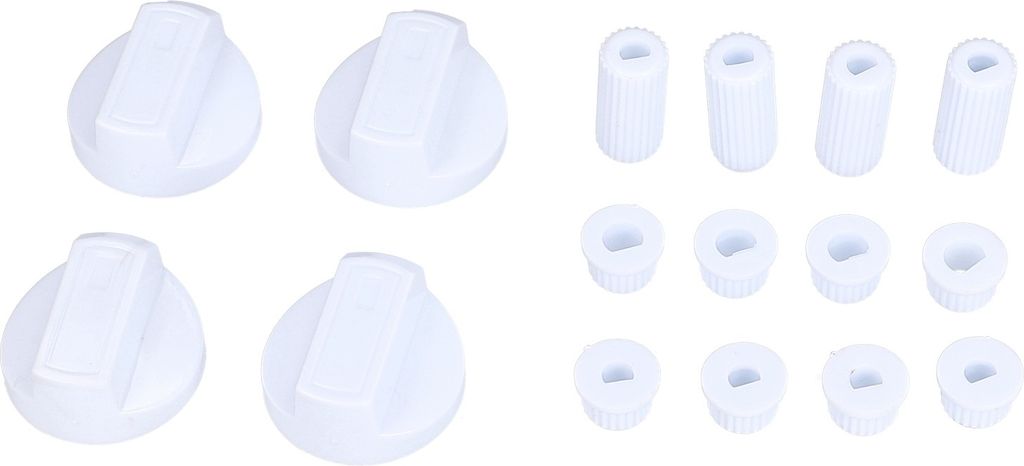 Knebelset Drehknopf Knebel Set 38mmØ weiß mit Adaptern Universal für Kochfeld alle Marken 16-teilig