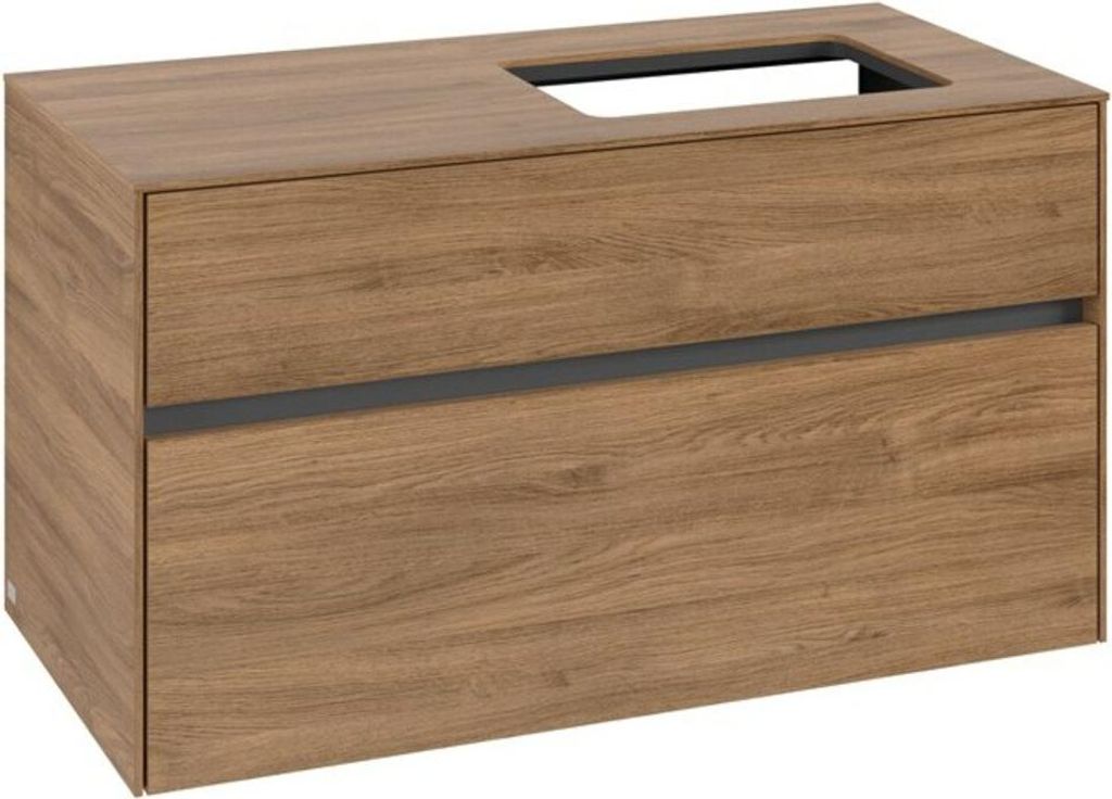 V&B Waschtischunterschrank Collaro 100x54,8x50cm, WT rechts, kansas oak