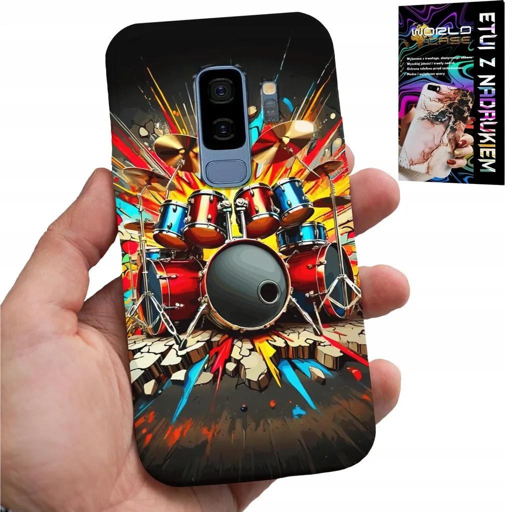 Custodia Samsung S9 Plus Rock Drums Rock & Roll + Pellicola Protettiva
