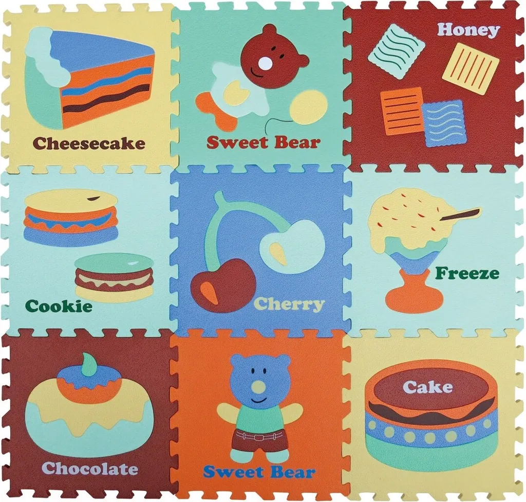 Tapis puzzle bébé isolant et antichoc Babygreat Petit Ours 13mm épais