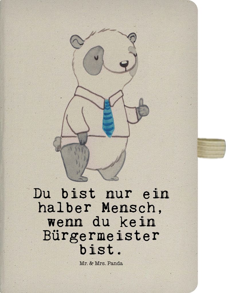 Mr. & Mrs. Panda notizbuch Bürgermeister Herz - Transparent - Geschenk, Journal, Kladde, Stadt, Rathaus, Tagebuch, Spruch, Wahlen, Adressbuch, Ski...