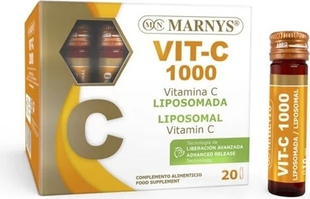 MARNYS VIT-C 1000 Liposomal Vitamin C 1000 – Starke Immunität und Zellschutz, 20x10 ml