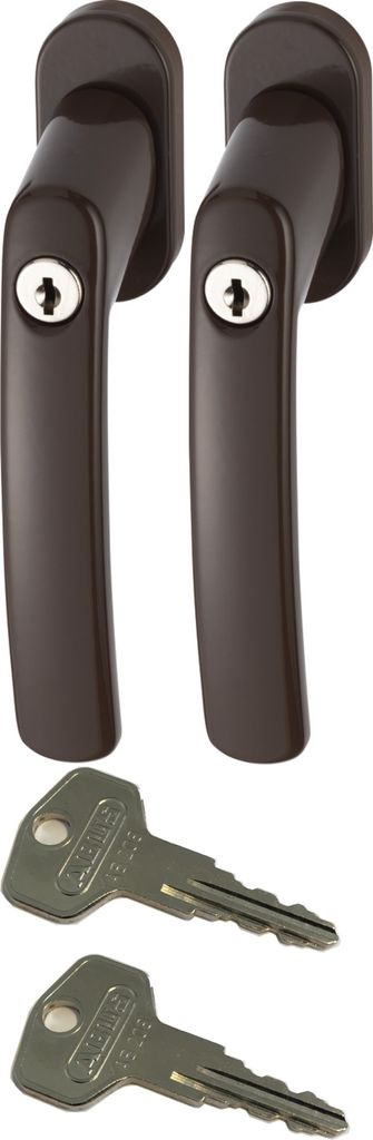 ABUS FG200 B SB abschließbarer Fenstergriff, braun im Set 2 Stück