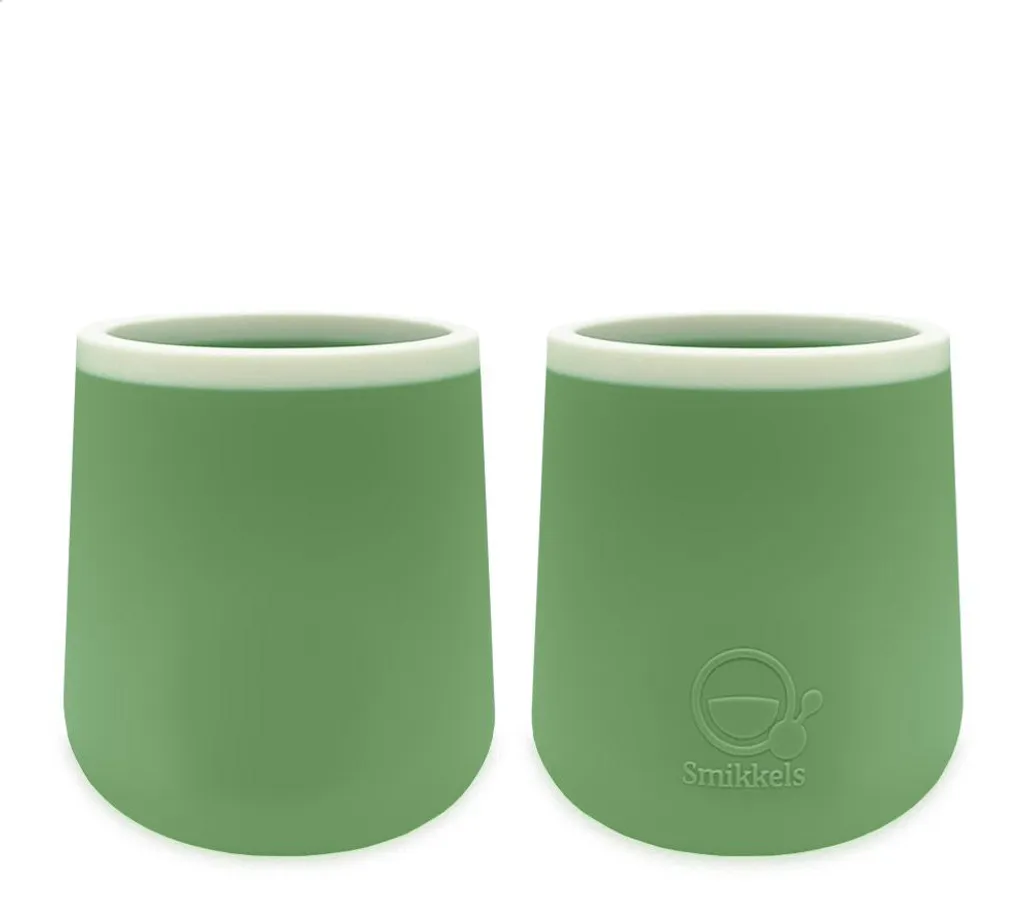 Set de tasses en silicone Smikkels pour bébé - Gobelets verts sans BPA