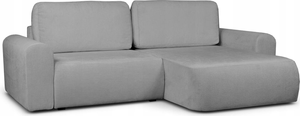 Ecksofa mit Schlaffunktion - L-Form - Rechts - Grau - mit Bettwäschebehälter - Multifunktionale Eckcouch - 250 x 95 x 180 cm - BONITO