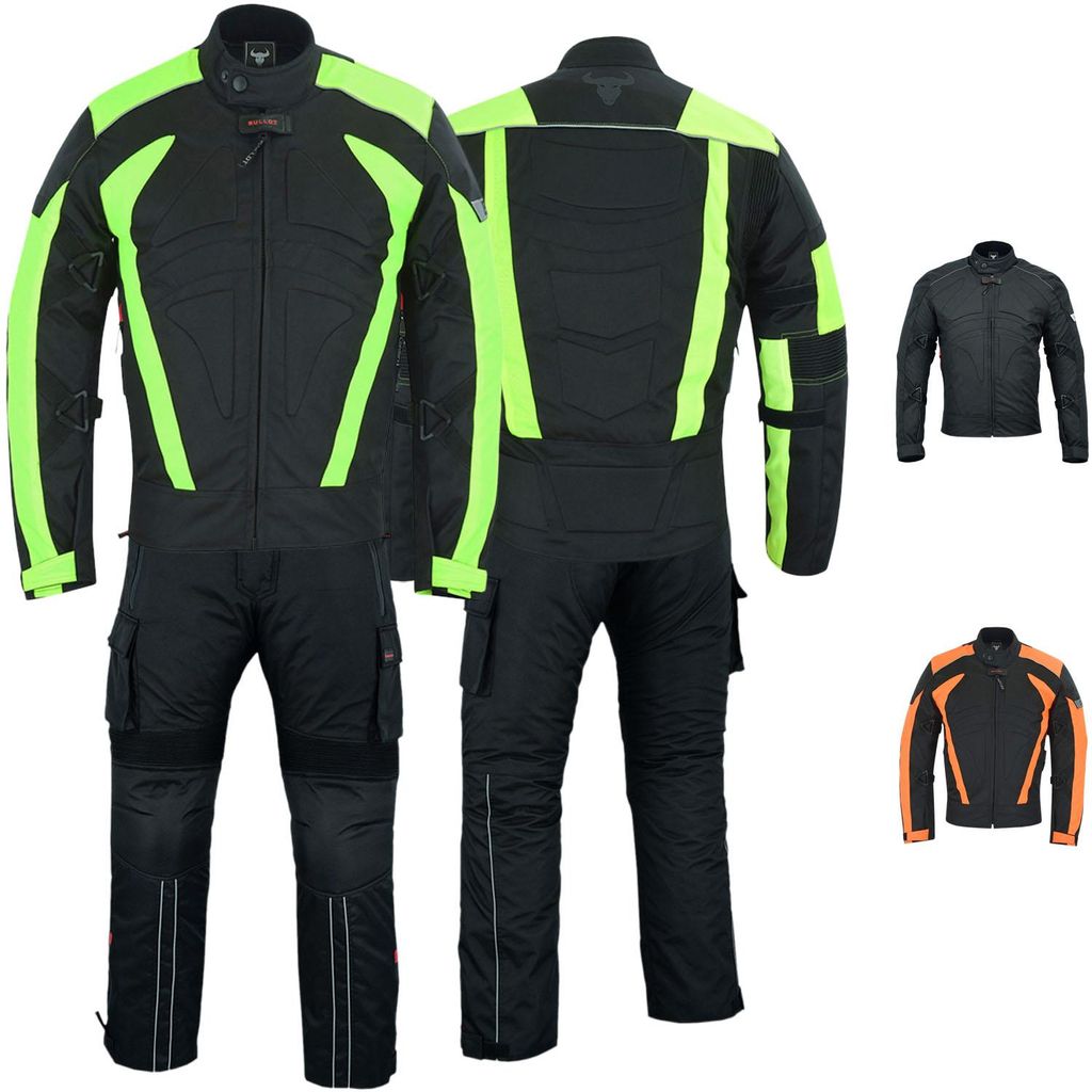 Herren Motorradkombi Textilien Schwarz Grün Orange inkl. Produktbild 