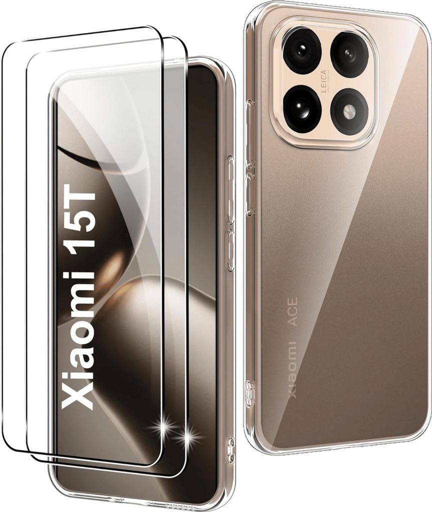 Hülle + 2X Schutzglas für Xiaomi 15T 5G Panzerfolie Display Produktbild 