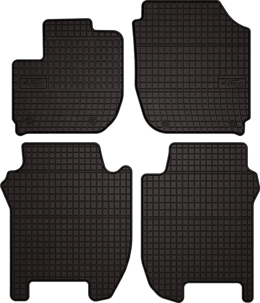 Gummifußmatten passend für Honda Jazz IV (Schrägheck, Bj. 2015-2020) – schwarz, passgenau, mit Befestigungen set 4 Stk. - Gummi-Automatten