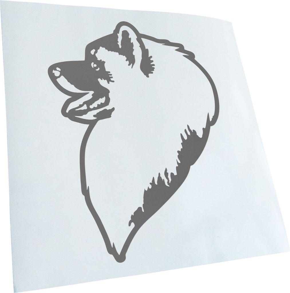 Kiwistar - Autoaufkleber - Keeshond Hund - Grau - 24x18cm - Aufkleber für Auto, Laptop, Fahrrad, LKW, Motorrad mehrfarbig JDM Decal Racing