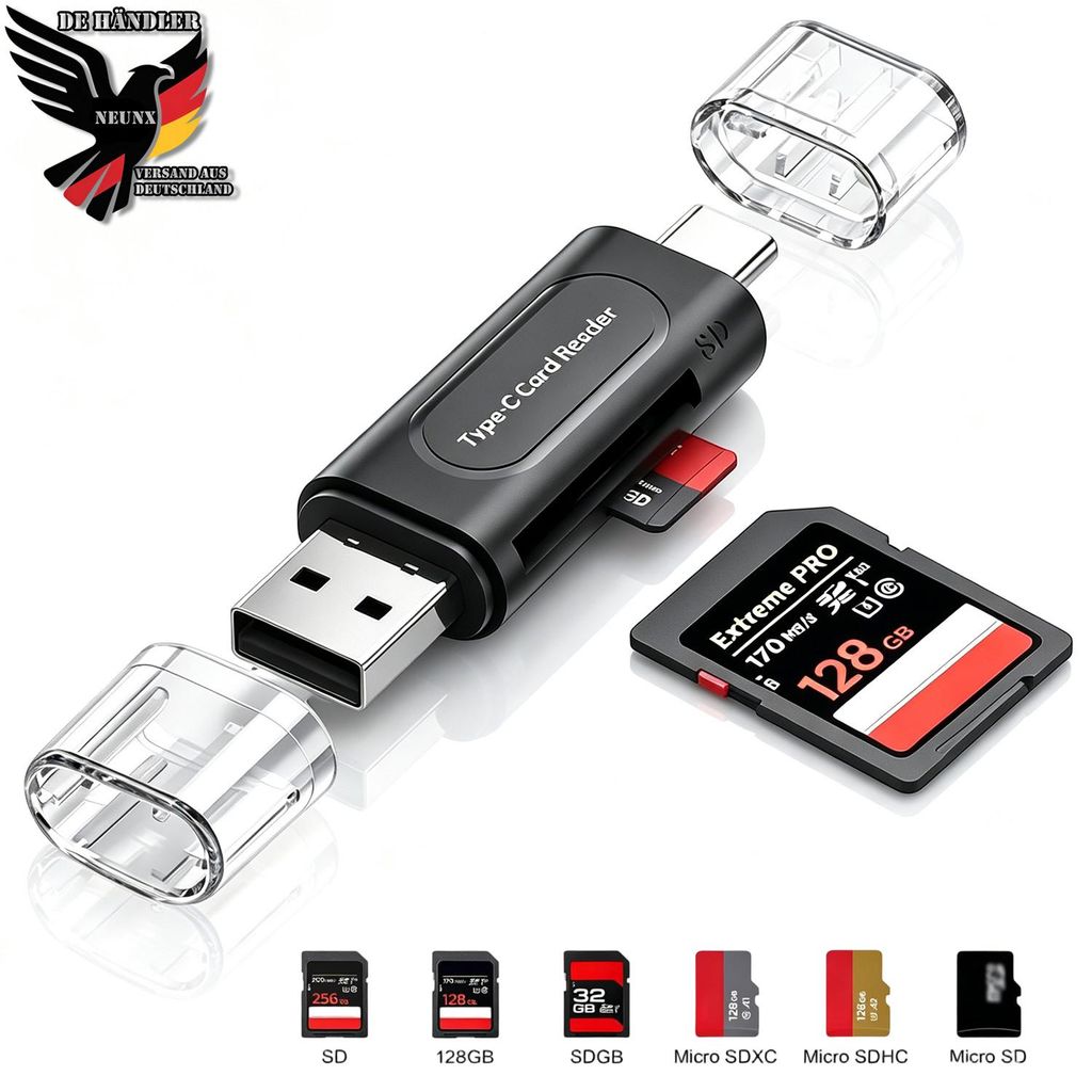 SD Kartenleser, USB C & USB 3.0 Micro SD Adapter Produktbild 