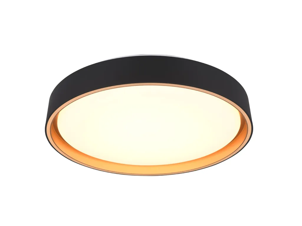 Plafoniera LED FELIS RL 40cm Nero Oro 24W con Telecomando Dimmerabile