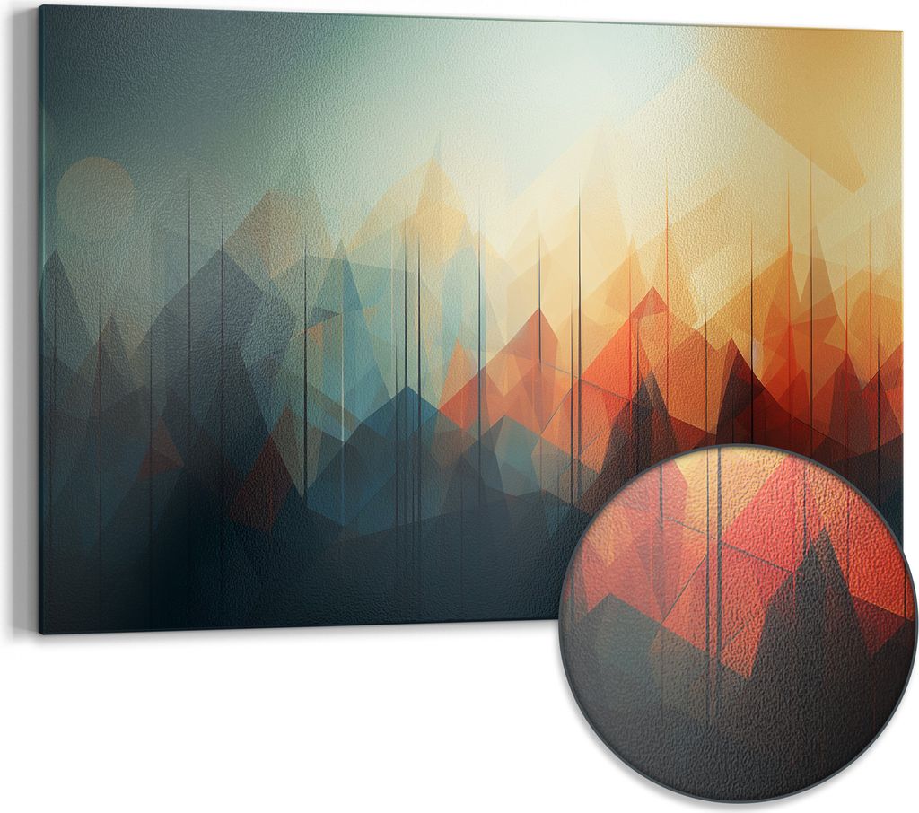 DEQORI Magnettafel Metall 60x40 cm 'Digitale Gebirgsidylle' Whiteboard Pinnwand Büro