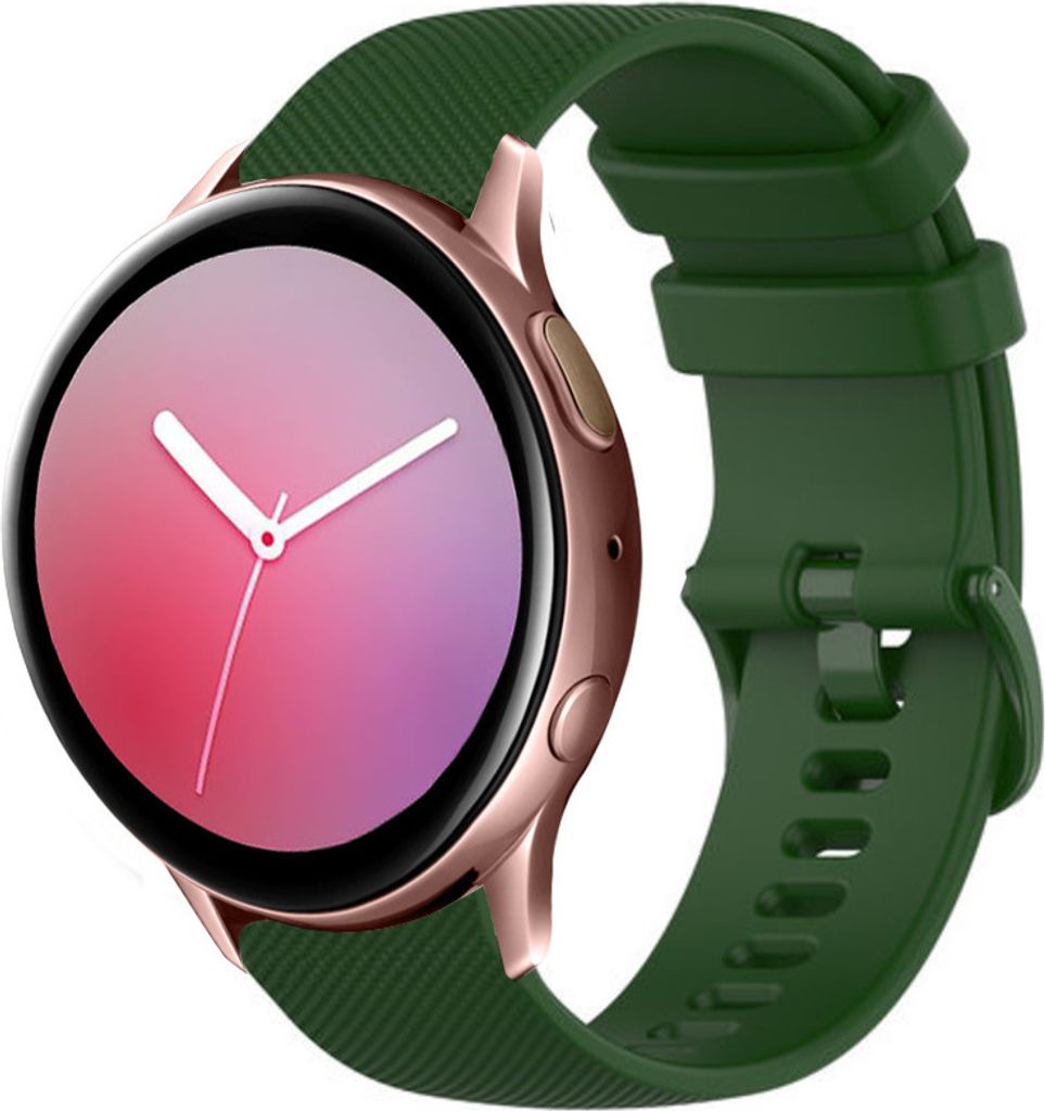 Strap-it Samsung Galaxy Watch Active Luxus Silikonarmband (Armeegrün)