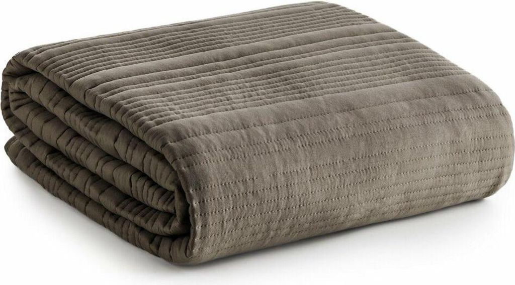 EUROFIRANY | Tagesdecke - 220 x 240 cm - Sofaüberwurf - beige - Bettdecke
