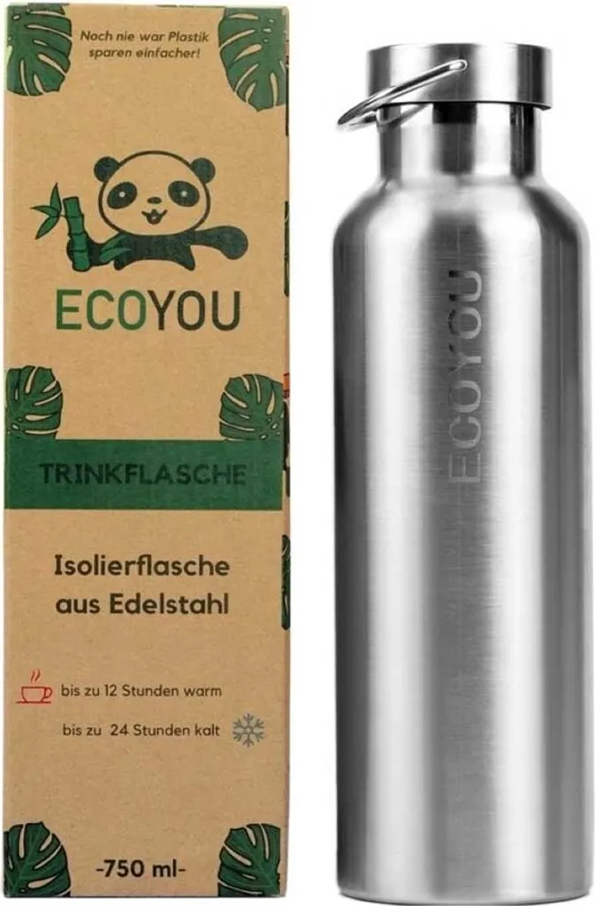 Fiaschetta Sottovuoto 750ml Acciaio Inox | Borraccia Trekking Argento